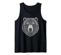 Bear Grizzly Wildlife Line Art Animal Forest Nature Tank Top