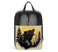 Bear Growling in The Woods Shoe Bag for Travel Daily Use Anti-dust Storage Carrier Golf Shoe Pouch