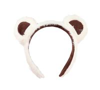 Bear Hair Tie Hair Hoop 1/2/3pcs Bear Ear Decor Headband Cartoon Hairband for Baby Hair Accessories Girls Party Props Beige 2pcs