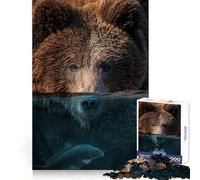 Bear Half in The Water Jigsaw Puzzle for Adults 1000 Pieces Focus Training Mindful Escape Tight Join Meaningful Gift (38x52cm)