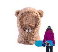 Bear Hat, Plush Bear Scarf Hat, Integrated Hearing Protection, Windproof, Bear Face Cover, Scarf, Birthday Gift for Children
