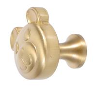 Bear Head Brass Cabinet Handle, Vintage French Single Hole Drawer Pull | Rustic Golden Finish, Smooth Surface and Sturdy Build, for Wardrobes, Dresser Drawers and Room Makeovers