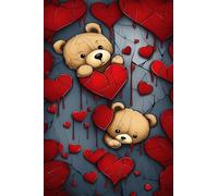 Bear Heart Jigsaw Puzzles for Adults 150 Pieces Educational Toys Challenging Game 150 Piece Puzzles for Adults for The Whole for Women Gifts for Men