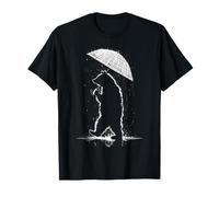 Bear Holds Umbrella Wandering Artwork Animal Motif Bear T-Shirt