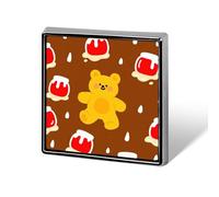 Bear Honey Pattern Lapel Pin for Men Brooches And Pins for Women Square Metal Badge for Shirts, Jackets, Hats | Durable Fashion Accessory & Gift for Men, Women, Events