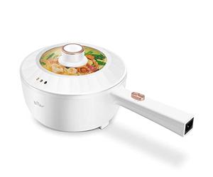 Bear Hot Pot Electric, 2L Multifunctional Portable Cooking Pot, 1000W Rapid Noodles Electric, Non-Stick Frying Pans for Steak, Egg, Ramen, Oatmeal With Dual Power Adjustment