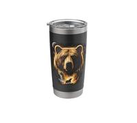 Bear Howling at The Moon Fantasy Art Forest Graphic Stainless Steel Insulated Tumbler