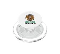 Bear Hug Republic Distressed Grizzly Bear Graphic PopSockets PopGrip for MagSafe
