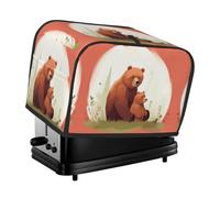 Bear Hug Toaster Cover 2 Slice, Waterproof Bread Machine Covers with Pockets Universal Size Kitchen Small Appliance Cover with Handle, Dust and Fingerprint Protection