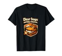 Bear Hugs and Big Smores Camping Mountain Badge T-Shirt