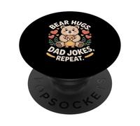 Bear Hugs Dad Jokes Repeat Retro PopSockets Adhesive PopGrip