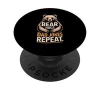 Bear Hugs Dad Jokes Repeat Retro PopSockets Adhesive PopGrip