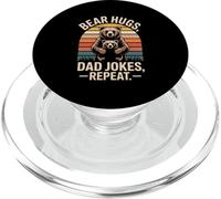 Bear Hugs Dad Jokes Repeat Retro PopSockets PopGrip for MagSafe