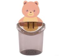 Bear Hugs Toothbrush Cup Wall Mounted Storage with Drain Hole for Hygienic Drying Bathroom Accessories Plastic Pink 8x14cm(Gray)