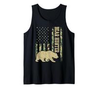 Bear Hunter Camouflage Flag Outdoors Adventure Bear Hunting Tank Top