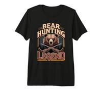 Bear Hunting Legend Grizzly Hunter Forest Camp Premium T-Shirt