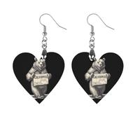Bear I Love California Novelty Women's Dangle Earrings Fashion Printed Wood Earring Drop Pendants Jewelry