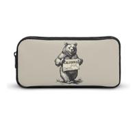 Bear I Love California Portable Pencil Case Small Pen Pouch Pencil Bag Makeup Pouch Box Organizer