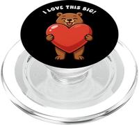Bear I Love This Big Heart Valentines Day Boys Girls Kids PopSockets PopGrip for MagSafe