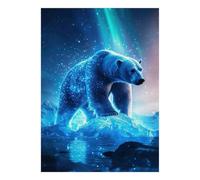 Bear Ice Aurora 1000pcs Mini Puzzle For Family Challenging | 52x38cm Cardboard Living Room Decor Durable Structure Birthday Gift Anxiety Relief