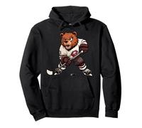 Bear Ice Hockey Player Pullover Hoodie