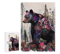 Bear in A Forest, 300 PCS Wooden Picture Puzzle for Grown-Ups, Seasonal Home Décor; for Couples, Friends And Family