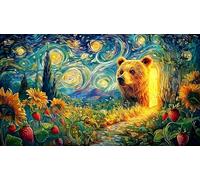Bear-in-magical-berry-forest 1000 Pieces Challenging Puzzles Recycled Paper Jigsaw Puzzle for Adults Wall Decoration and Gifts Educational Game Decompression 38x52/1000pcs