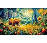Bear-in-magical-berry-forest Jigsaw Puzzles 1000 Pieces Educational Game Challenge Fun and Challenging Family Game for Women, Gifts for Men for Relaxation 38x26/1000pcs