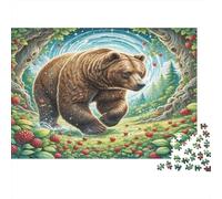 Bear in Magical Berry Forest Jigsaw Puzzles Puzzle for Adults Kids. 1000 Pieces Impossible Challenge Toy Educational Game Home Decoration for Adults& Kids Age 14 Years Up 52x38cm/1000pcs