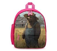 Bear in Overalls Cute Mini Backpack for Women Men Lightweight Shopping Travel Daypack 12.6 In Small Bag
