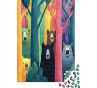 Bear in The Forest Peeks Out from behind A TreePuzzles 1000 Pieces for Adults for Adults 1000 Piece Puzzle Educational Challenge Games Home Decoratio