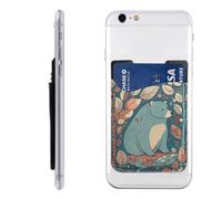 Bear in the Forest Phone Wallet, Stick On Card Holder for Back of Phone Case - Leather Cell Phone Card Wallet Sleeve Adhesive Phone Pocket - Compatible with Most Cell Phones