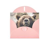 Bear in the Wild Pink prints Greeting Cards 6x4-inch with Envelope | Perfect for writing greetings and thank-you notes