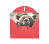 Bear in the Wild Red prints Greeting Cards 6x4-inch with Envelope | Perfect for writing greetings and thank-you notes