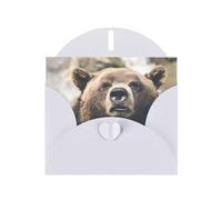 Bear in the Wild White prints Greeting Cards 6x4-inch with Envelope | Perfect for writing greetings and thank-you notes