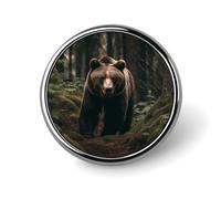 Bear in Tree Button Pin Personalized Metal Lapel Pins Badges Classic Round Brooch Pin Novelty Unique Enamel Pins Cute Funny Pinback Button Badge for Jackets Backpacks Bags Coat