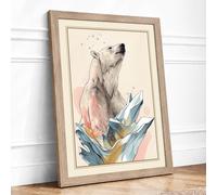 Bear in Wonder Boho Framed Wall Art Print A3 (42×29.7cm) Oak, Wall Decor for Living Room, Bedroom, Office & Home, Ready to Hang, Art Gift