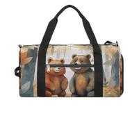 Bear in Woods Gym Bag for Men Women Water Resistant Duffle Bag Travel Lightweight Bag for Travel Sports, white, One Size
