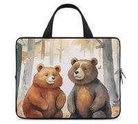 Bear in Woods Laptop Sleeve Ultra-Thin, Waterproof 12inch Laptop Bags, Portable Protective Computer Bag with Hand Strap