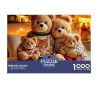 Bear Jigsaw Puzzles for Adults 1000 Piece Educational Games Cute Pet Family Puzzle Game Birthday Gifts Beautiful Decoration Puzzle38x26cm/1000pcs