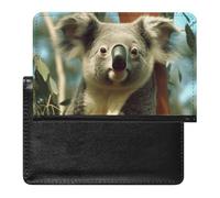 Bear Koala Passport Holder & Travel Wallet Passport Cover Protector Essentials with Credit Card Slots