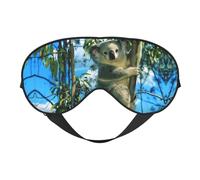 Bear Koala Print Soft Eye Mask -Elastic Nighttime Shade, Light-Proof Blindfolds for Plane, Yoga, Travel, Full Eye Covers