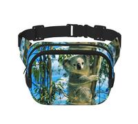 Bear Koala Square Double Layer Waist Bag Belt Fanny Pack Purse with Adjustable Strap, Running, Travel, Hiking