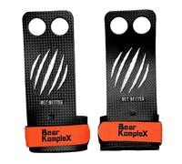 Bear KompleX Carbon Comp 2 hole Gymnastics grips are great for WODs, pullups, weight lifting, chin ups, cross training, kettlebells, more. Protect your palms from rips and tears! LRG 2hole CARBON