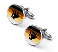 Bear LGBT Gay Flag Mens Classic Cufflinks Custom Shirt Cuff Links Jewelry Accessories for Business Wedding 0.7" 0.8"