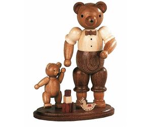 Bear, male with playing child, height 10 cm / 4 inch, original Er.. MU 45166 NEW