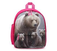 Bear Mama Little Snow Day Cute Backpack Small Daily Daypack Travel Shoulder Bag with Adjustable Strap Funny Graphic