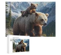 Bear Mama Wild Anima Jigsaw Puzzles for Adults Wooden Puzzle Picture for Home Wall Decor 300 PCS