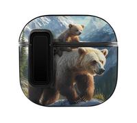 Bear Mama Wild Anima Protective Lock Cover Compatible with AirPods 4 PC Headphone Case