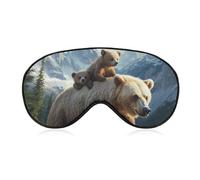 Bear Mama Wild Anima Sleep Mask Lightweight Blindfold Eye Mask with Adjustable Strap for Men Women